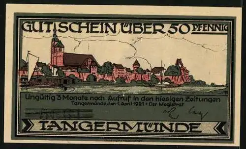 Notgeld Tangermünde 1921, 50 Pfennig, Das alte Rathaus