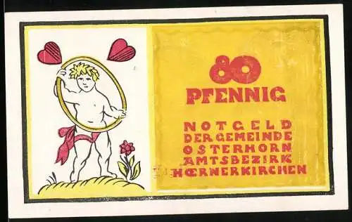 Notgeld Osterhorn, 80 Pfennig, Amor mit einem grossen Reifen