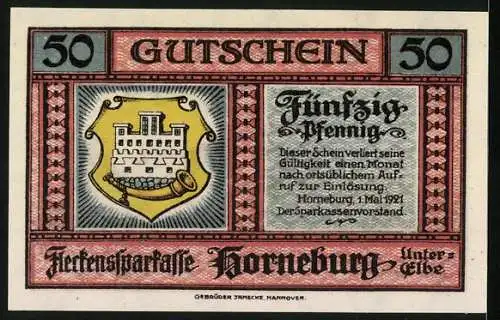 Notgeld Horneburg /Unter-Elbe 1921, 50 Pfennig, Das Marschhaus