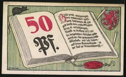 Notgeld Braunschweig, 50 Pfennig, Franz Abt, Zeilen aus der Waldandacht
