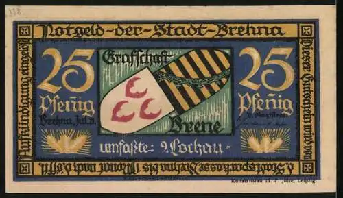 Notgeld Brehna 1921, 25 Pfennig, Gesamtansicht aus der Ferne