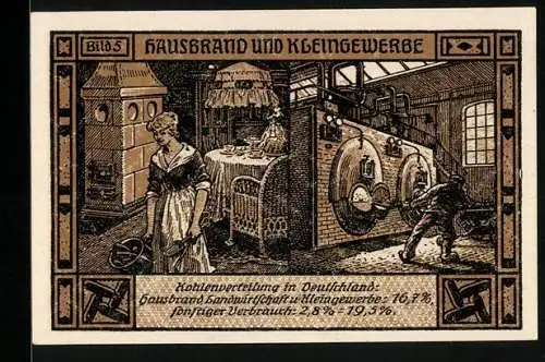 Notgeld Bitterfeld 1921, 50 Pfennig, Hausbrand und Kleingewerbe