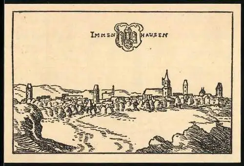 Notgeld Hofgeismar, 1 Mark, Ortsansicht von Immenhausen