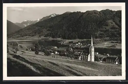 AK Techendorf /Kärnten, Ortsansicht mit Seeblick