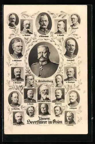 AK Von Hindenburg mit seinen Heerführern