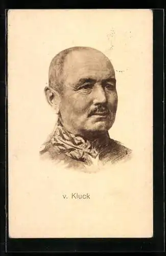 Künstler-AK Heerführer v. Kluck in Uniform