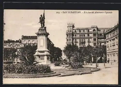 AK San Sebastian, Estatua del Almirante Oquendo