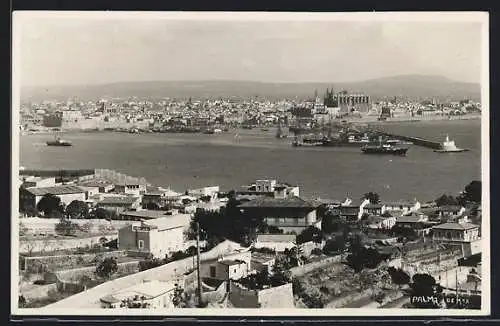 AK Palma, Blick über Dächer und Hafen