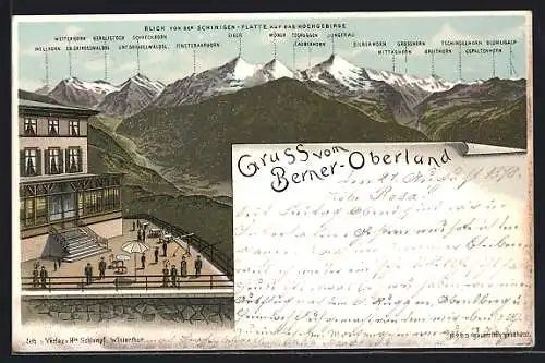 AK Interlaken /Berner Oberland, Blick von der Schinigen-Platte auf das Hochgebirge