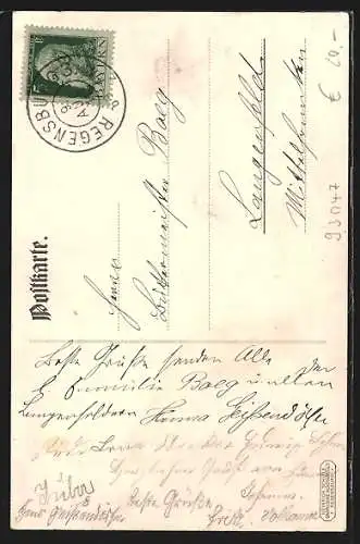 Künstler-AK Regensburg, J. B. Schubert, 1. Vorsitzender des Bayer. Lehrervereins seit 1889