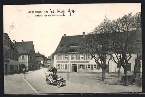 AK Heilsbronn, Unteres Tor mit Marktbrunnen