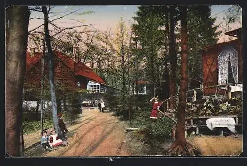 AK Georgsmarienhütte, Kinder vor dem Gasthaus Schützenhaus