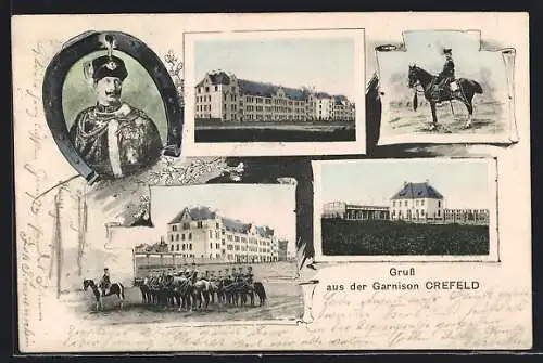 AK Crefeld, Garnison mit Soldaten