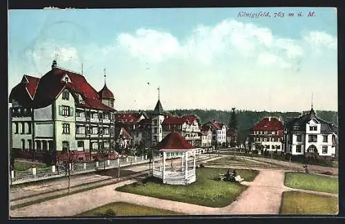 AK Königsfeld / Baden, Ortspartie mit Schwarzwald-Hotel
