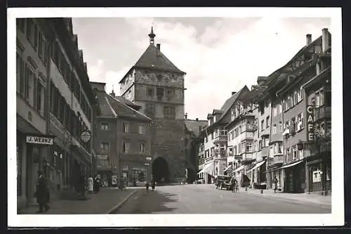 AK Rottweil, Hauptstrasse mit Schwarzem Tor