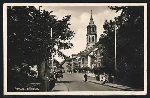 AK Rottweil, Blick in die Hochbrücktorstrasse