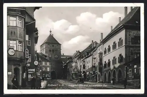 AK Rottweil a. N., Hauptstrasse mit schwarzem Tor