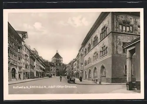 AK Rottweil a. N., Strasse mit Passanten