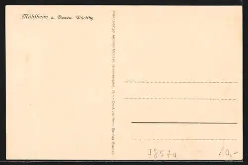 Künstler-AK Mühlheim a. Donau /Württ., Ortspartie