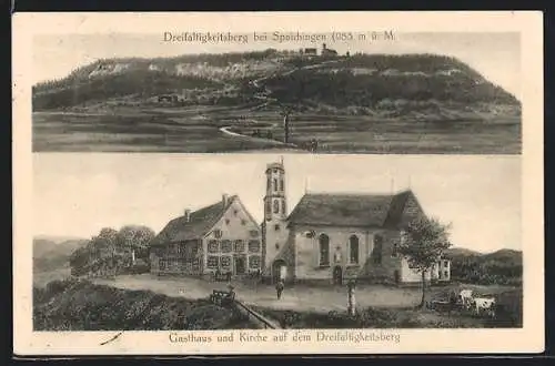 AK Spaichingen, Gasthaus und Kirche auf dem Dreifaltigkeitsberg