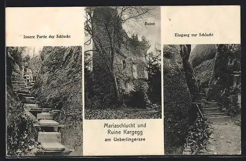 AK Allensbach, Mariaschlucht und Ruine Kargegg