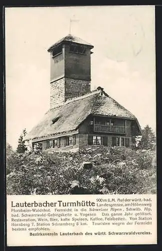 AK Lauterbach / Schwarzwald, Einweihung der Turm-Hütte