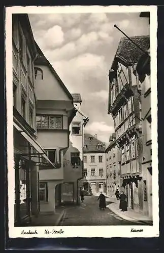 AK Ansbach, Strassenpartie in der Uz-Strasse