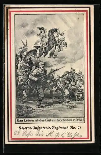 AK Das Leben ist der Güter höchstes nicht!, Schlacht mit Germanen-Unterstützung, Reserve-Inf.-Rgt. 71