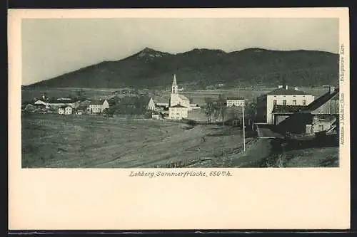 AK Lohberg, Ortsansicht mit Berghintergrund