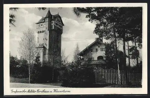 AK Grafenwöhr, Militär- Forsthaus und Wasserturm