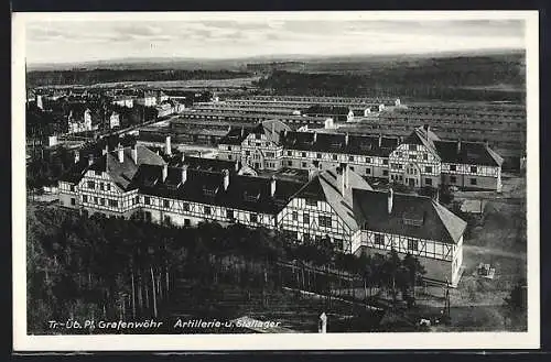 AK Grafenwöhr, Artillerie-u. Stallager vom Truppenübungsplatz