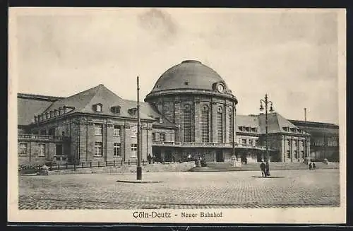 AK Köln-Deutz, Blick auf den Neuen Bahnhof