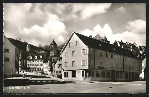 AK Oberndorf a. N., Ortspartie mit Gasthof Jägerhof