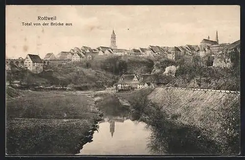 AK Rottweil, Totalansicht von der Brücke