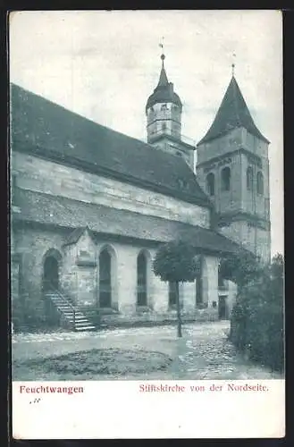 AK Feuchtwangen, Stiftskirche von der Nordseite