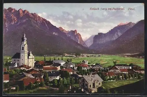 AK Toblach im Pustertal, Panorama aus der Vogelschau