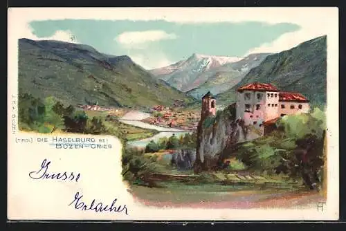 Künstler-AK Gries-Bozen, Die Haselburg