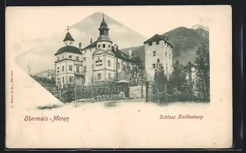 AK Obermais-Meran, Blick zum Schloss Knillenburg