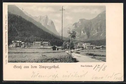 AK Neu-Toblach, Ortsansicht im Umpezzotal