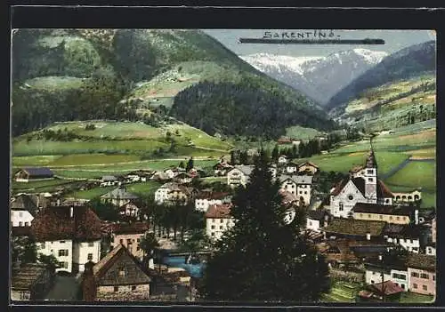 AK Sarnthein bei Bozen, Totalansicht aus der Vogelschau