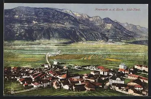 AK Neumarkt a.d. Etsch, Totalansicht mit Bergpanorama