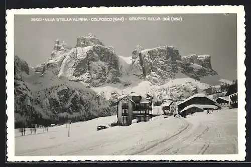 AK Corvara in Badia, Colfosco, Villa Stella Alpina, Gruppo Sella-Boè