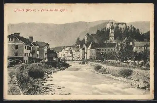 AK Bruneck, Partie am Ufer der Rienz