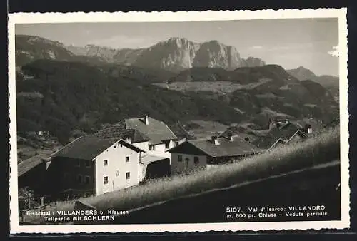 AK Villanders b. Klausen, Teilansicht mit Schlern