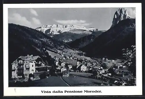 AK Ortisei /Val Gardena, Ortisei vista dalla Pensione Moroder