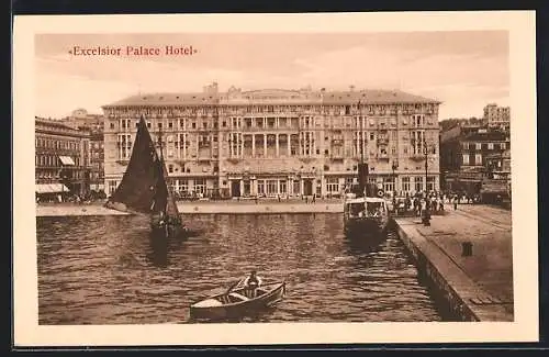 AK Trieste, Excelsior Palace Hotel am Hafen
