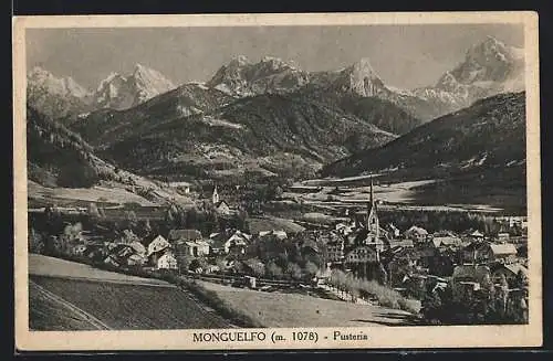 AK Monguelfo /Pusteria, Gesamtansicht mit Bergpanorama