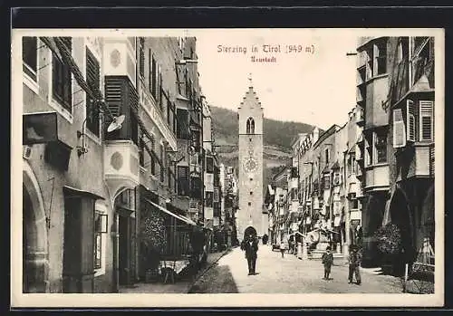 AK Sterzing in Tirol, Strassenpartie in der Neustadt