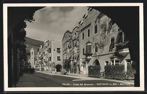 AK Vipiteno /Linea del Brennero, Strassenpartie mit Turm