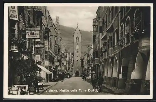 AK Vipiteno, Motiv colla Torre Dodici, Hotel Posta vecchia, Inh. F.P. Kleewein